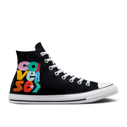Converse Chuck Taylor All Star High 'Smiley Floral Print - Black' - 172864F