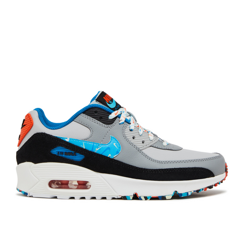Nike Air Max 90 Leather GS 'Grey Fog Multi Swoosh' - DM7594-001