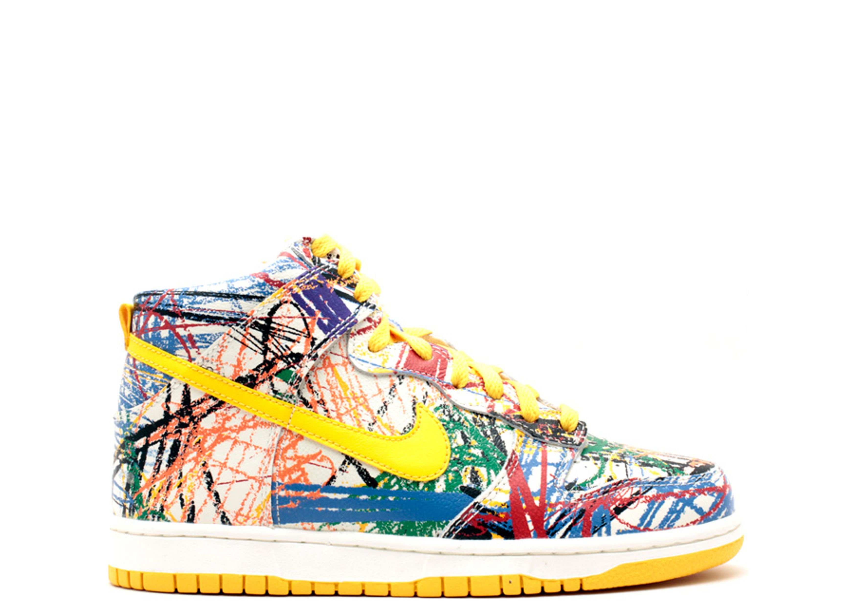 Dunk Hi Premium QS GS 'Scribble' - Nike - 728443 100 - white